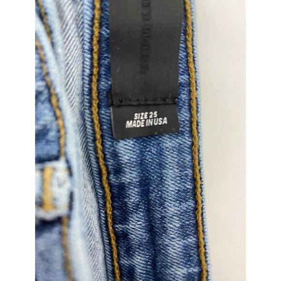 Alexander Wang Whip Mid Rise Skinny Jeans Washed Light Indigo Grunge Size 25 - Picture 10 of 12